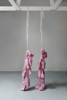 Mr and Mrs Pope knitted, shrunk and hung 2012