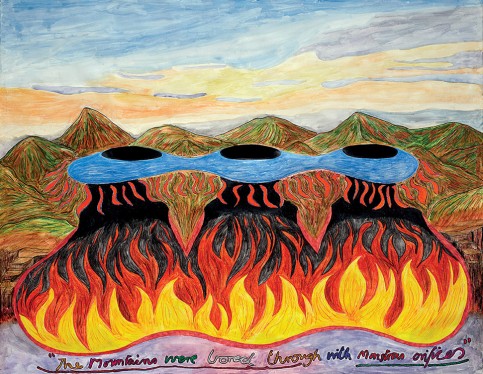 The mountains were bored through with monstrous orifices 1998