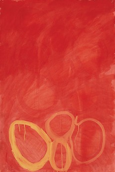 Four Yellow Holes on Red 1982