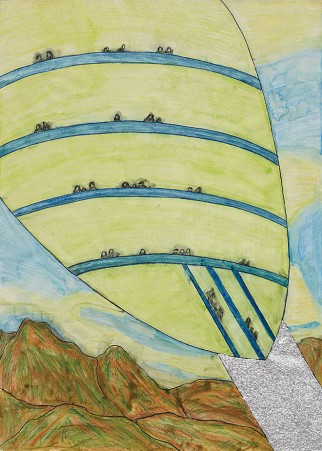 ‘Where are we now’ or stranded in the Motorway Service Station of the Seven Deadly Sins and Seven Virtues overlooking the Malvern Hills 1998