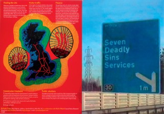 Motorway Service Station of the Seven Deadly Sins and Seven Virtues Plasticised Menu Card 1998