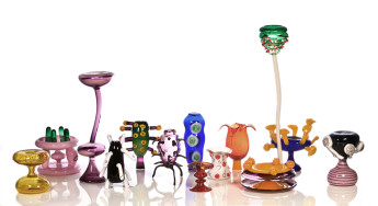 The Conundrum of the Chalices of the Seven Deadly Sins and Seven Virtues. Nicholas Pope with James Maskrey. 2015 glass max height Anger 103cm. photo. David Williams (2)